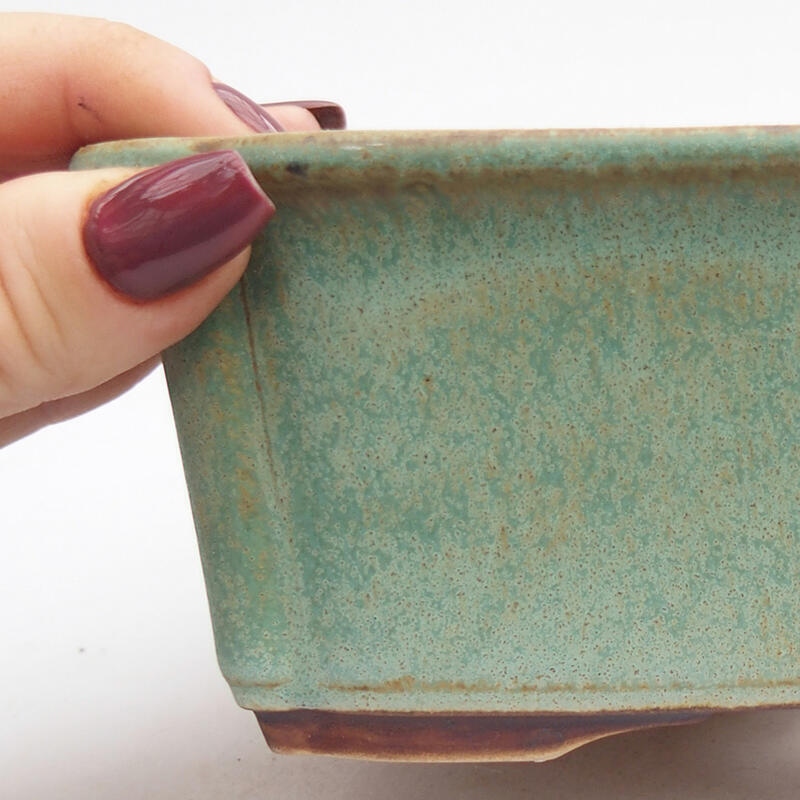 Ceramic bonsai bowl 17,5 x 13 x 6 cm, colour green