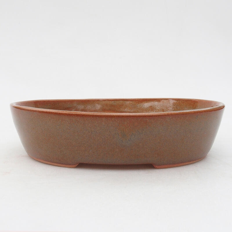 Ceramic bonsai bowl 17.5 x 14.5 x 4 cm, color brown