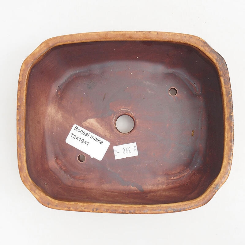 Ceramic bonsai bowl 17.5 x 14.5 x 5.5 cm, color brown