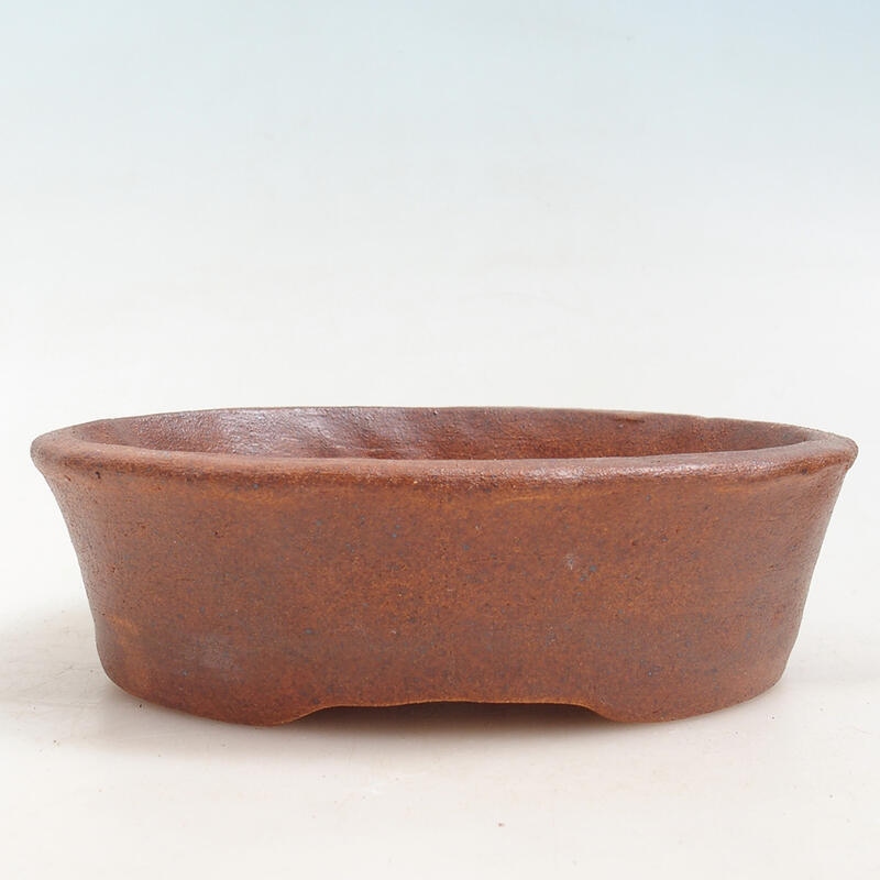 Ceramic bonsai bowl 17.5 x 14.5 x 5 cm, color brown