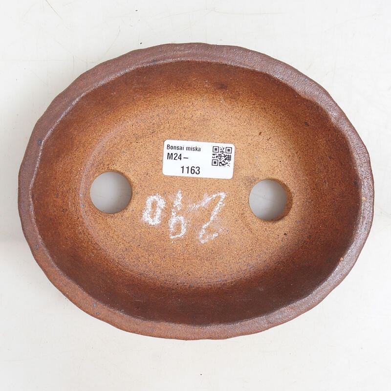 Ceramic bonsai bowl 17.5 x 14.5 x 5 cm, color brown