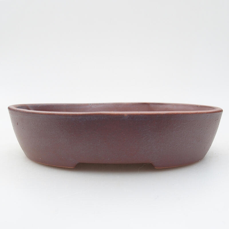 Ceramic bonsai bowl 17,5 x 14 x 4 cm, metal colour