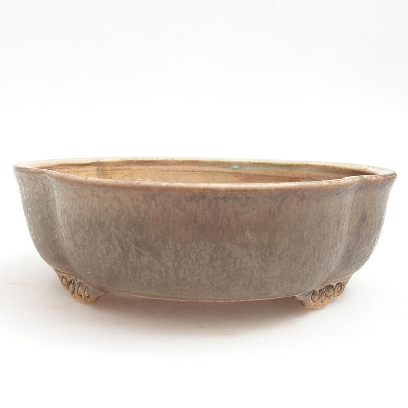 Ceramic bonsai bowl 17.5 x 15 x 5.5 cm, color brown