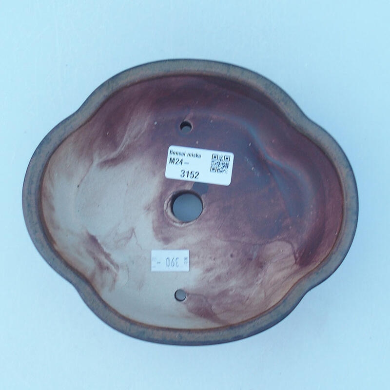 Ceramic bonsai bowl 17.5 x 15 x 5.5 cm, color brown