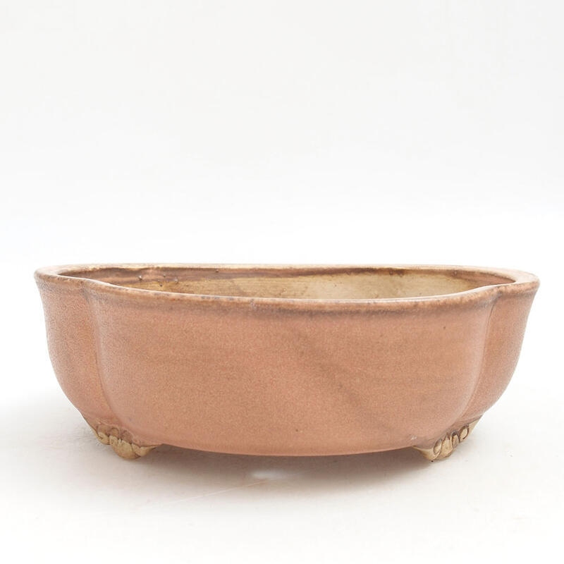 Ceramic bonsai bowl 17.5 x 15 x 5.5 cm, color pink