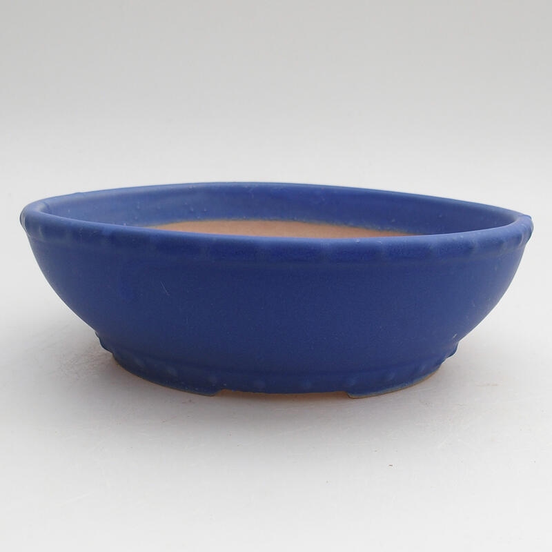 Ceramic bonsai bowl 17.5 x 17.5 x 5 cm, color blue