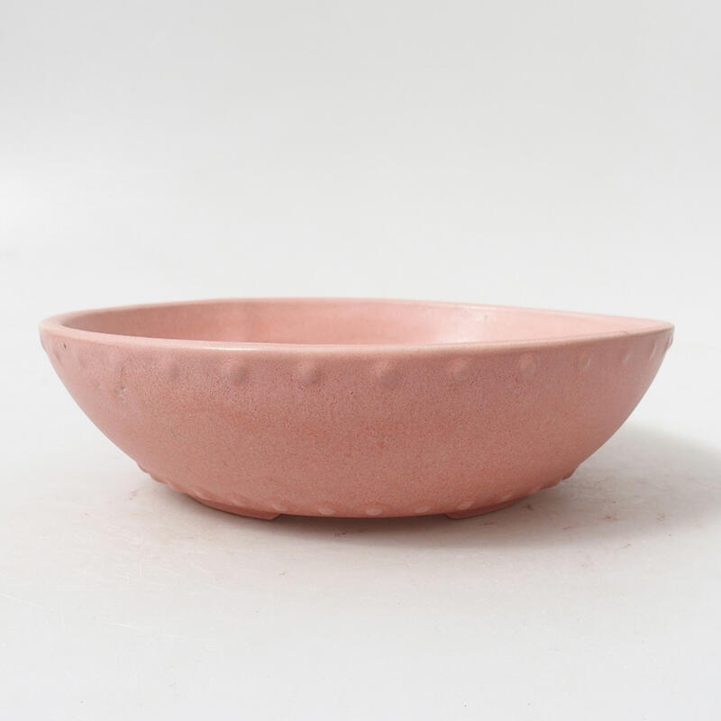 Ceramic bonsai bowl 17.5 x 17.5 x 5 cm, color pink