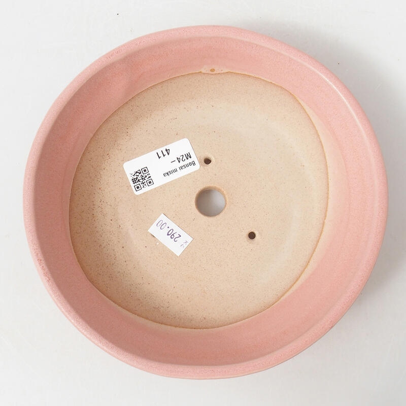 Ceramic bonsai bowl 17.5 x 17.5 x 5 cm, color pink