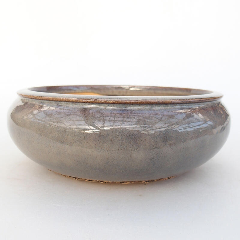 Ceramic bonsai bowl 17.5 x 17.5 x 6.5 cm, gray color