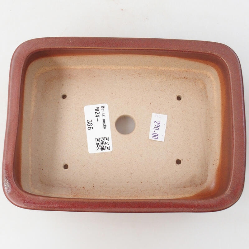 Ceramic bonsai bowl 17 x 12.5 x 5.5 cm, wine color