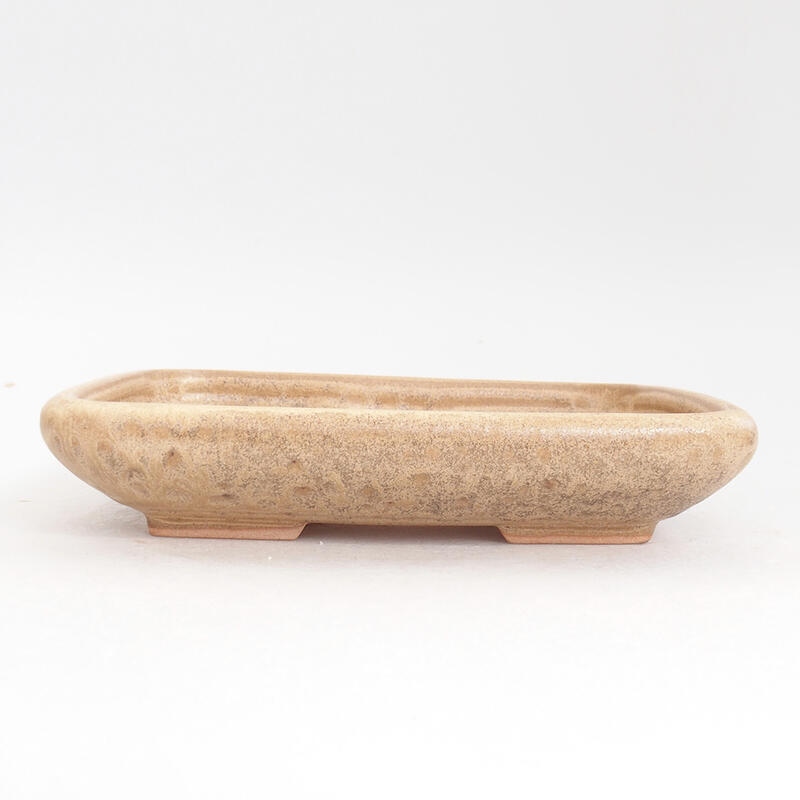 Ceramic bonsai bowl 17 x 13.5 x 3.5 cm, color beige