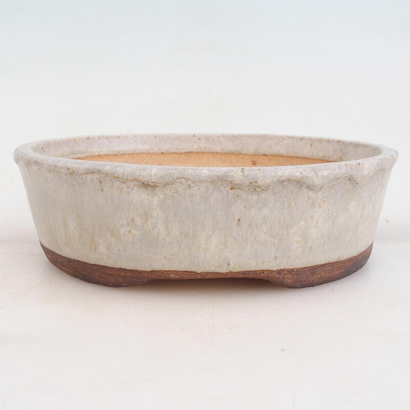 Ceramic bonsai bowl 17 x 13.5 x 5 cm, color beige