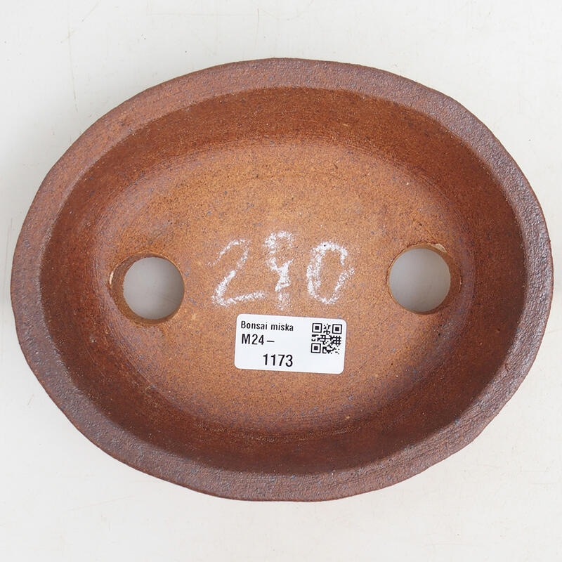 Ceramic bonsai bowl 17 x 13.5 x 5 cm, color brown