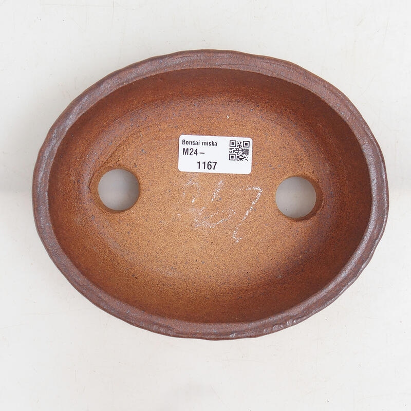 Ceramic bonsai bowl 17 x 13.5 x 5 cm, color brown