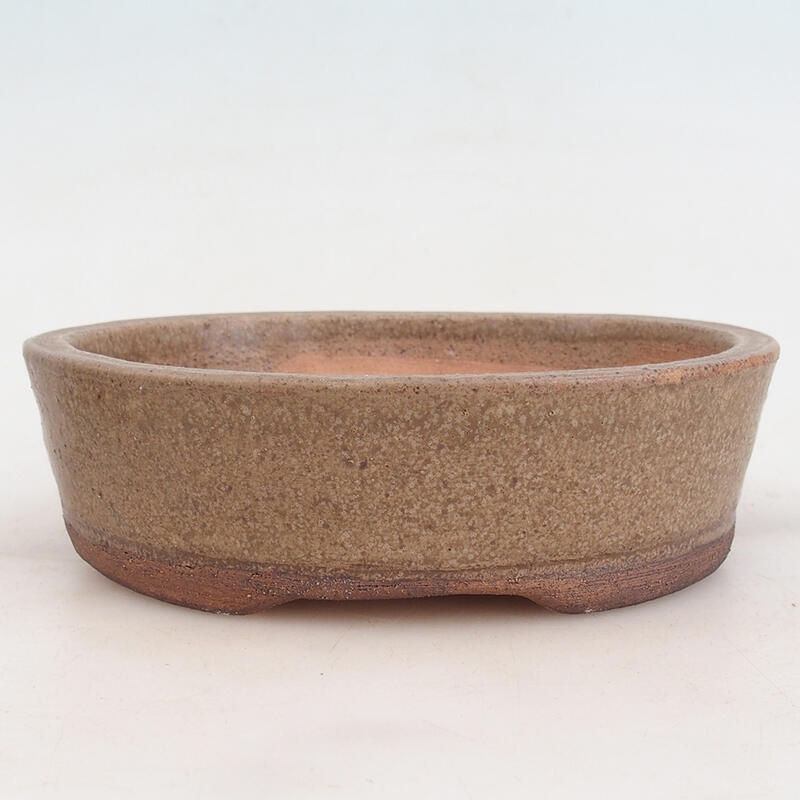 Ceramic bonsai bowl 17 x 13.5 x 5 cm, color brown