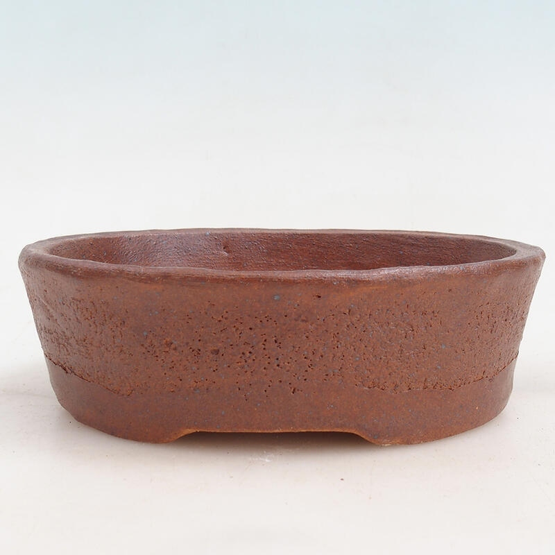 Ceramic bonsai bowl 17 x 13.5 x 5 cm, color brown