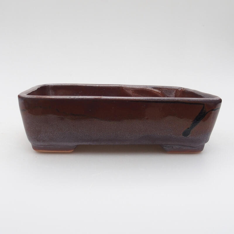 Ceramic bonsai bowl 17 x 13 x 5 cm, color brown