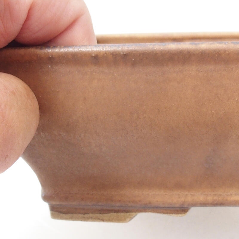 Ceramic bonsai bowl 17 x 14 x 6 cm, color brown