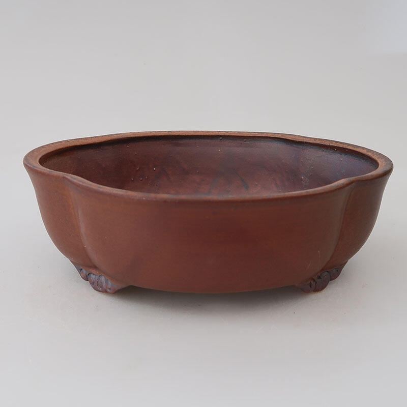 Ceramic bonsai bowl 17 x 15 x 5.5 cm, color brown