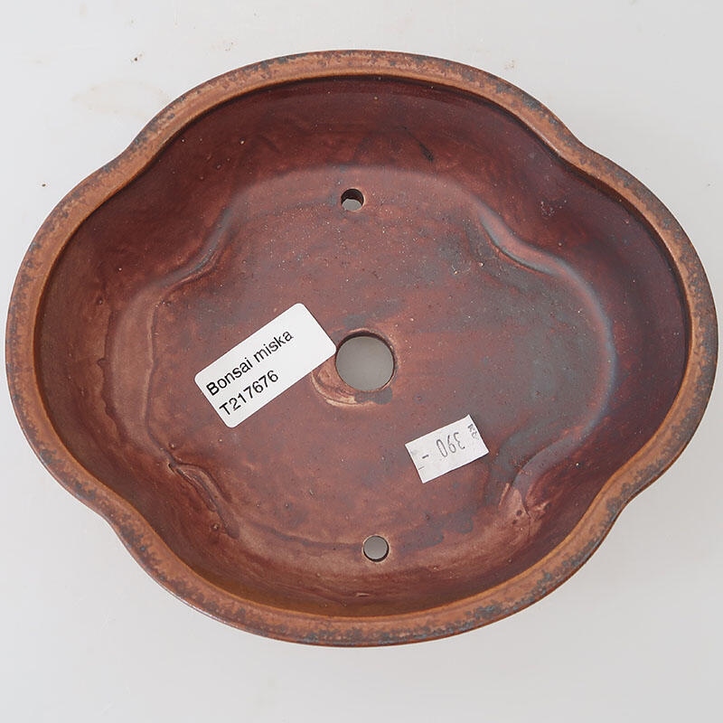 Ceramic bonsai bowl 17 x 15 x 5.5 cm, color brown