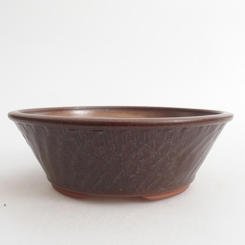 Ceramic bonsai bowl 17 x 17 x 6 cm, color brown