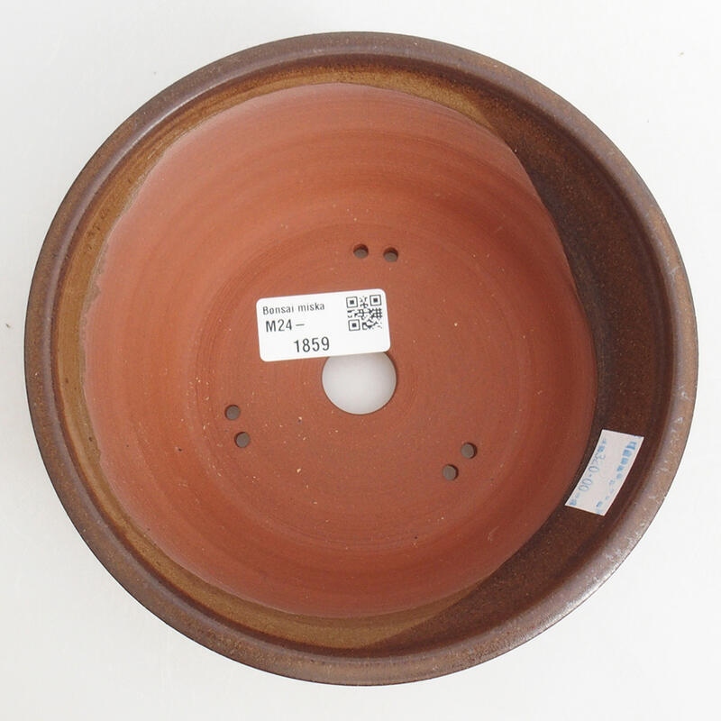 Ceramic bonsai bowl 17 x 17 x 6 cm, color brown