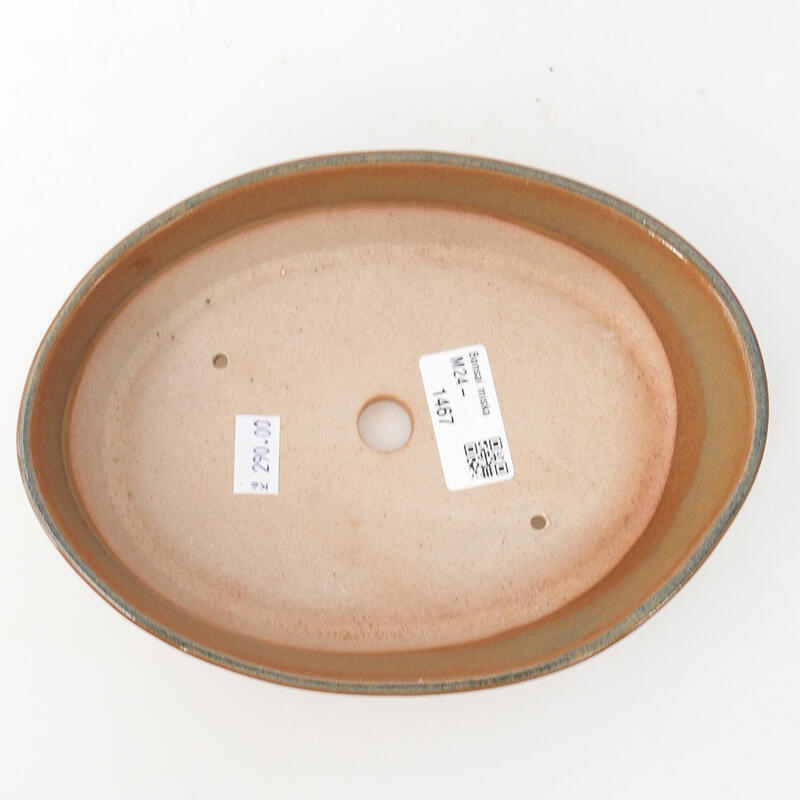 Ceramic bonsai bowl 18.5 x 13.5 x 4.5 cm, color brown