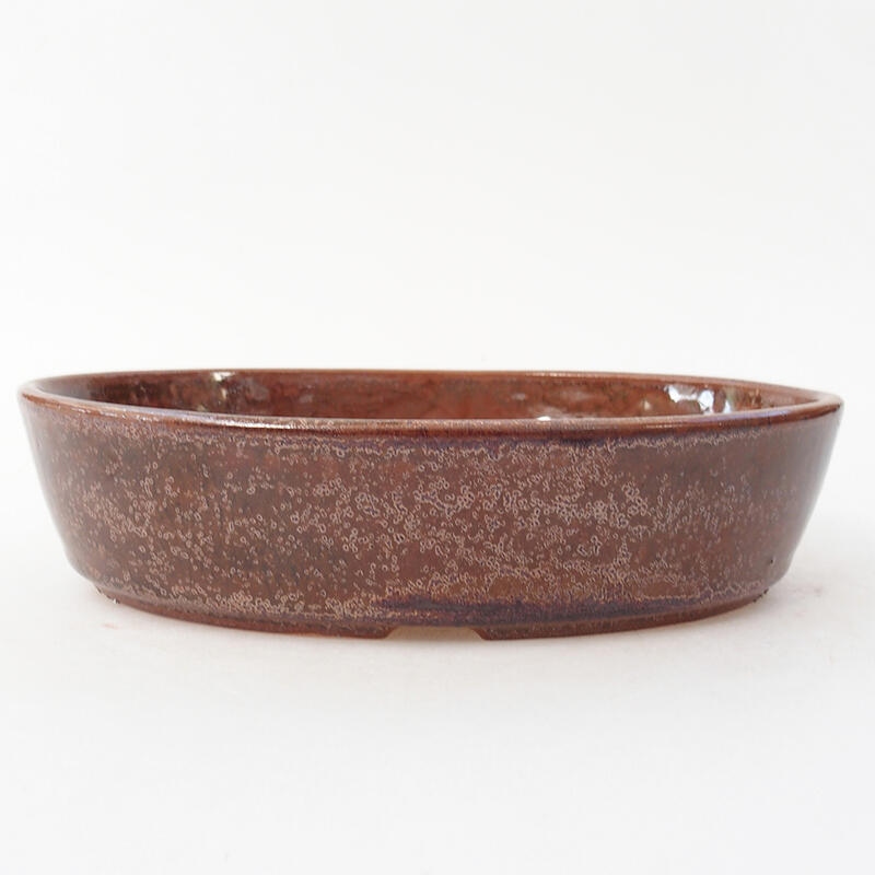 Ceramic bonsai bowl 18.5 x 13.5 x 4.5 cm, color brown