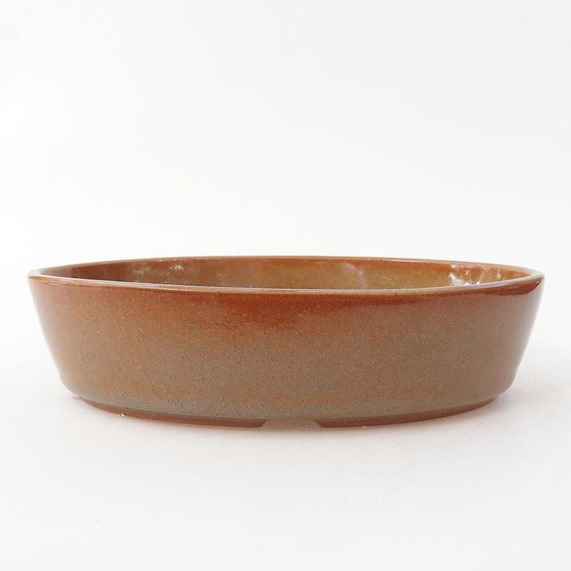 Ceramic bonsai bowl 18.5 x 13.5 x 4.5 cm, color brown