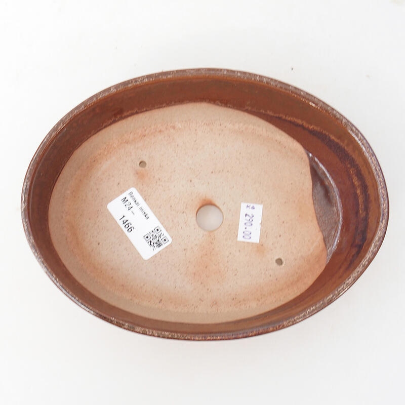 Ceramic bonsai bowl 18.5 x 13.5 x 4.5 cm, color brown