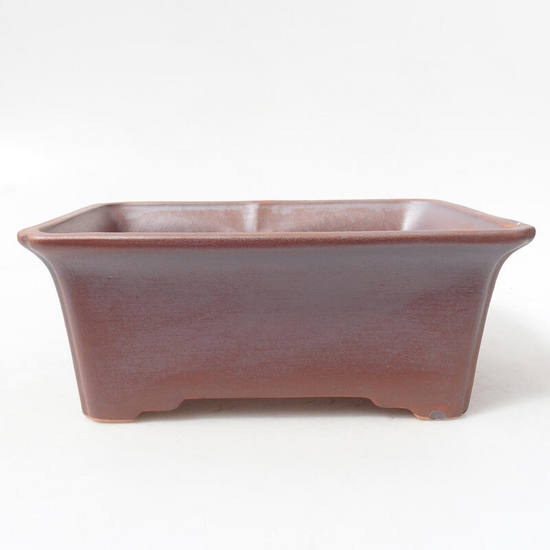 Ceramic bonsai bowl 18.5 x 15 x 7 cm, metallic color