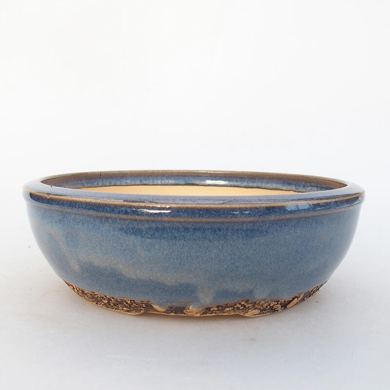 Ceramic bonsai bowl 18.5 x 18.5 x 5.5 cm, blue color