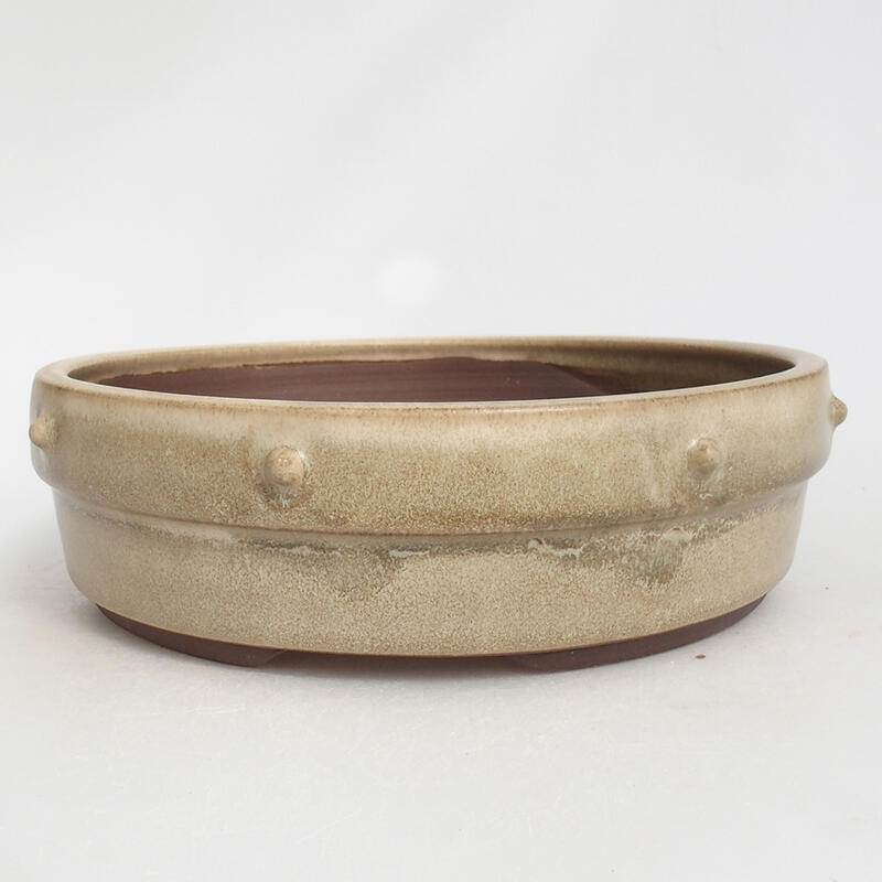 Ceramic bonsai bowl 18.5 x 18.5 x 5.5 cm, color green