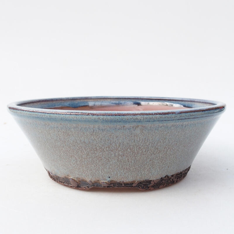 Ceramic bonsai bowl 18.5 x 18.5 x 6 cm, color blue