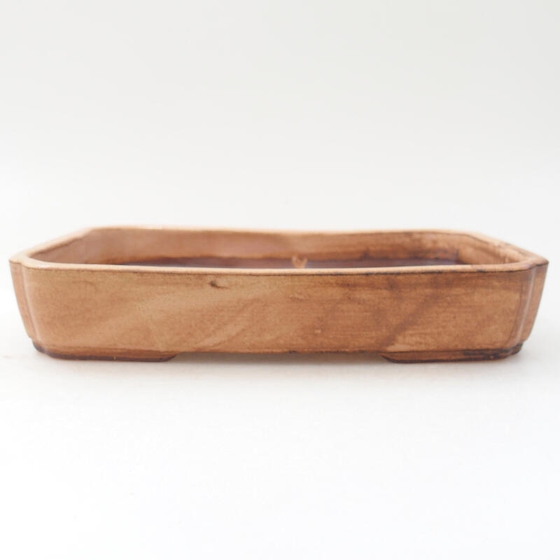 Ceramic bonsai bowl 18 x 13.5 x 3.5 cm, color pink