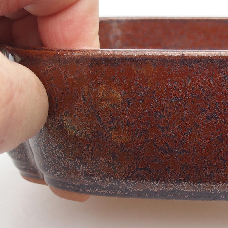 Ceramic bonsai bowl 18 x 13 x 5 cm, color brown