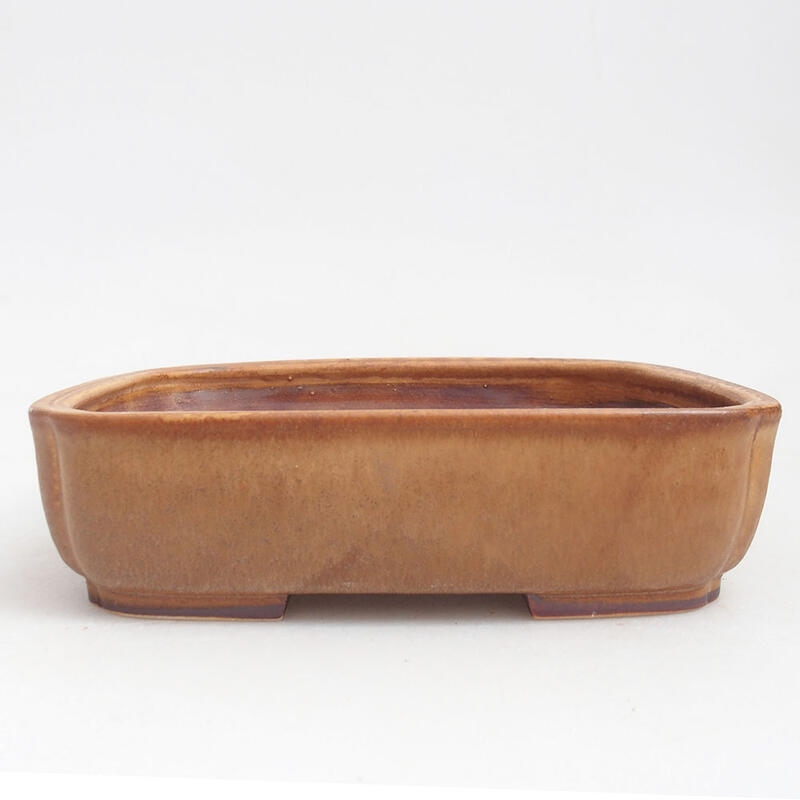 Ceramic bonsai bowl 18 x 14.5 x 4.5 cm, color brown