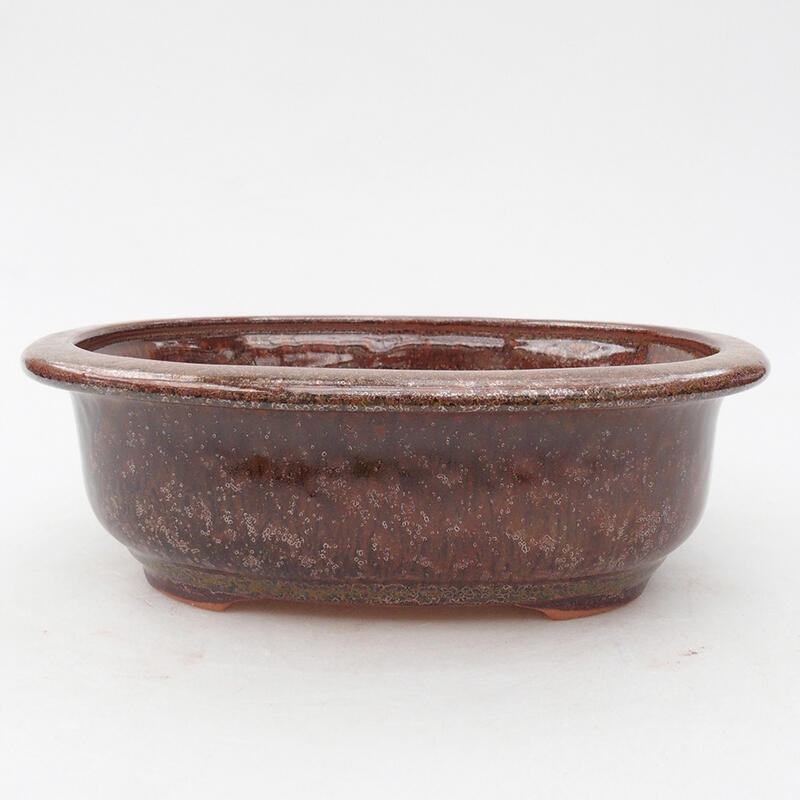 Ceramic bonsai bowl 18 x 15 x 6 cm, color brown