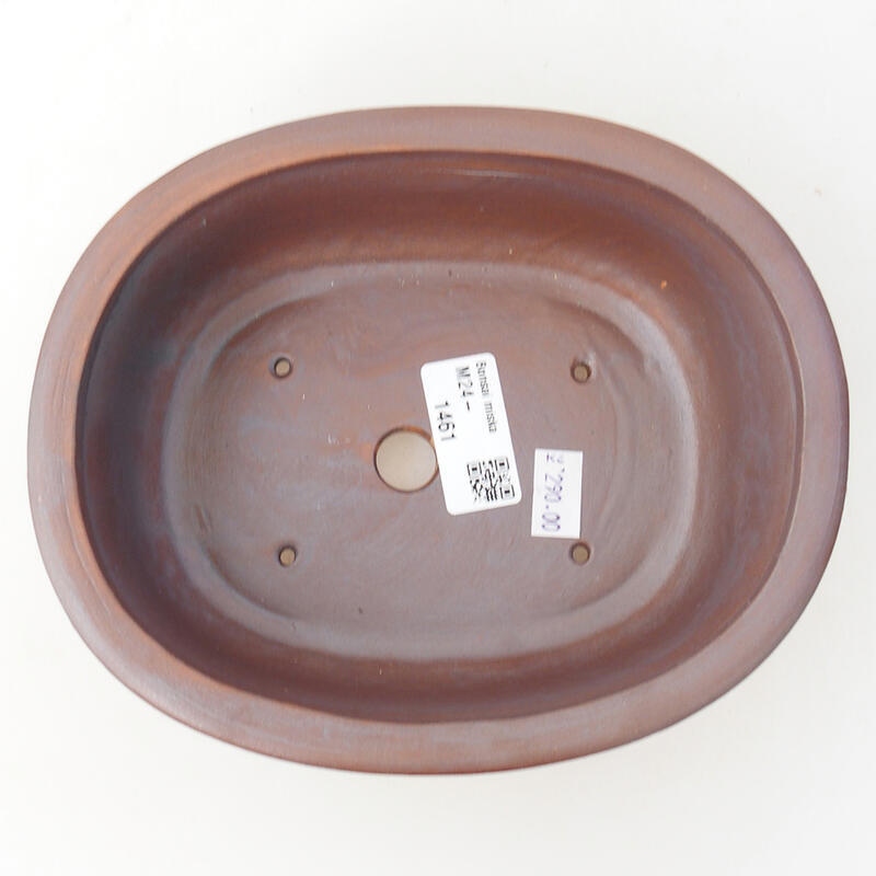 Ceramic bonsai bowl 18 x 15 x 6 cm, metallic color