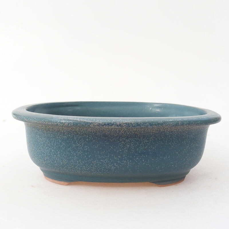 Ceramic bonsai bowl 18 x 15 x 6 cm, color blue