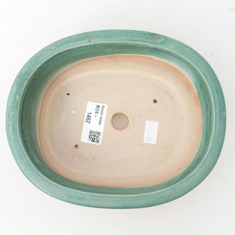 Ceramic bonsai bowl 18 x 15 x 6 cm, color green