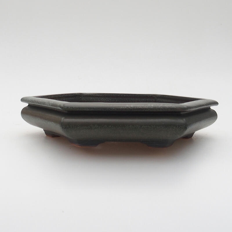 Ceramic bonsai bowl 18 x 16 x 3.5 cm, color gray