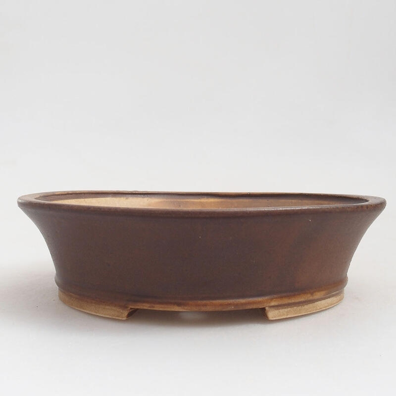 Ceramic bonsai bowl 18 x 17 x 5 cm, color brown