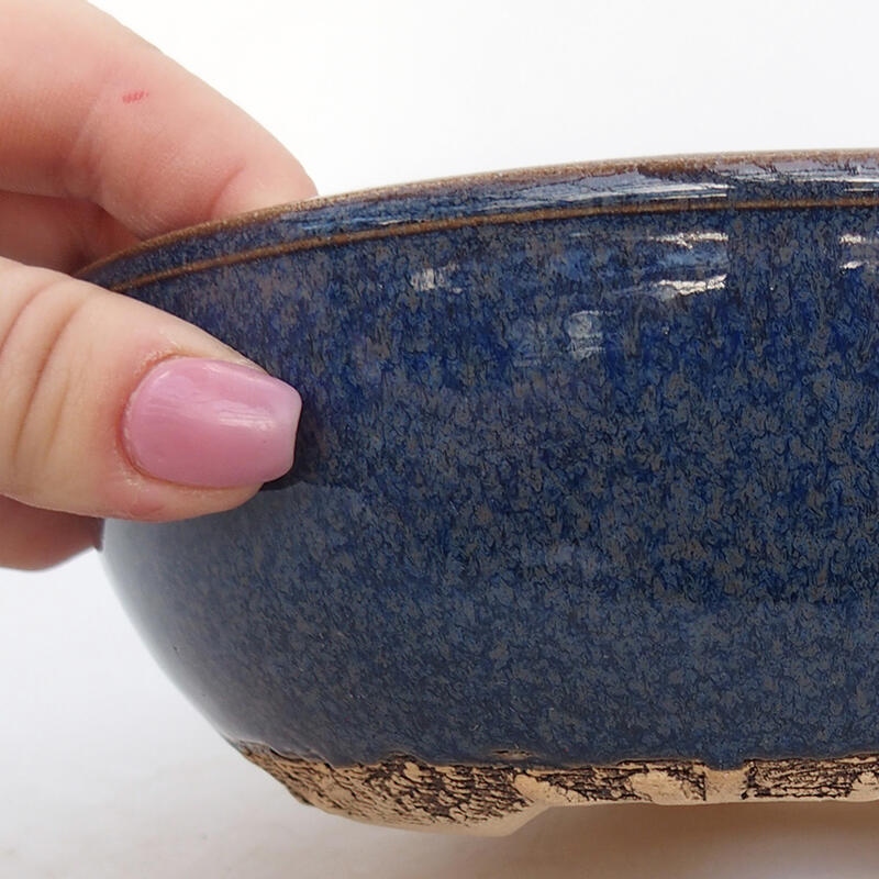 Ceramic bonsai bowl 18 x 18 x 5.5 cm, color blue