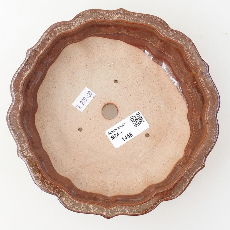 Ceramic bonsai bowl 18 x 18 x 5 cm, color brown