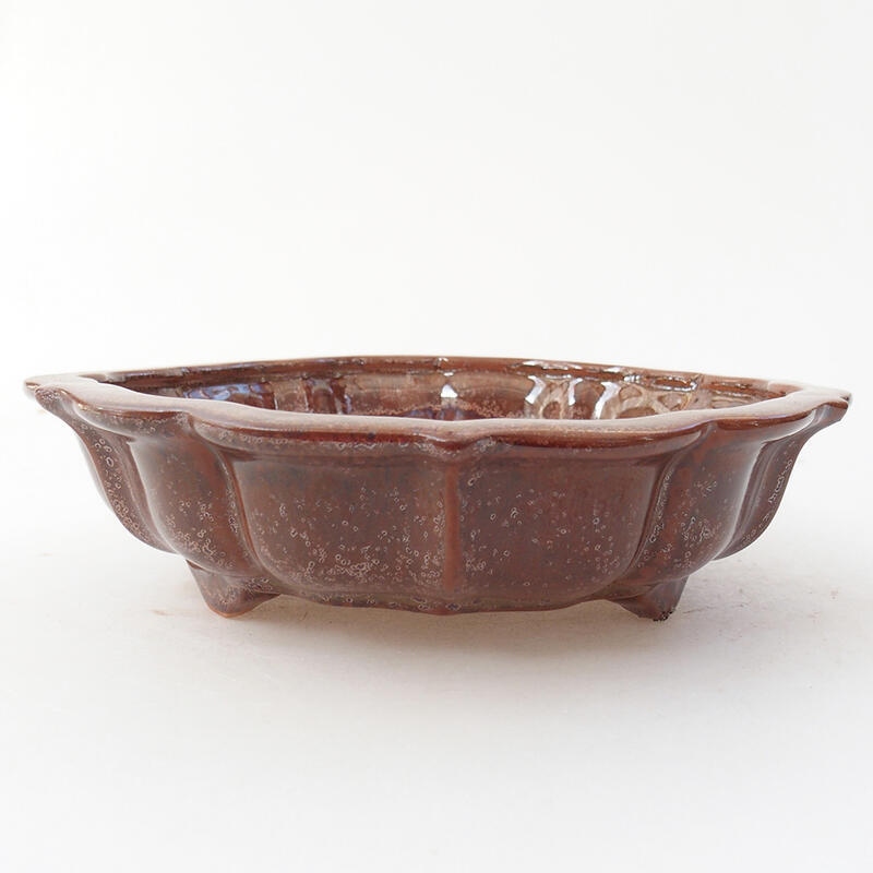 Ceramic bonsai bowl 18 x 18 x 5 cm, color brown