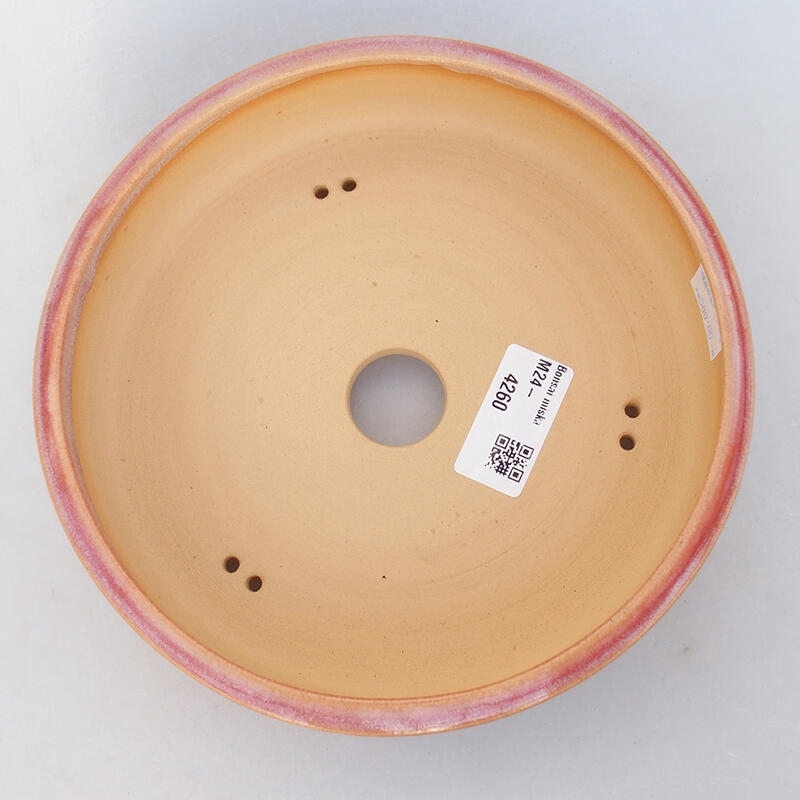 Ceramic bonsai bowl 18 x 18 x 5 cm, pink color