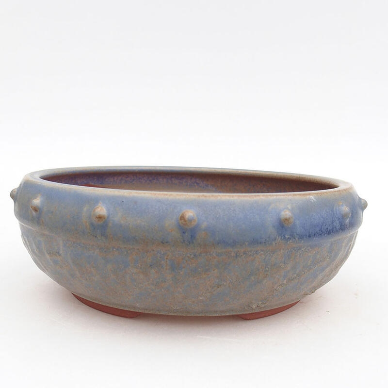 Ceramic bonsai bowl 18 x 18 x 6.5 cm, blue