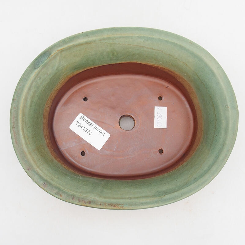 Ceramic bonsai bowl 19.5 x 15.5 x 6.5 cm, color green