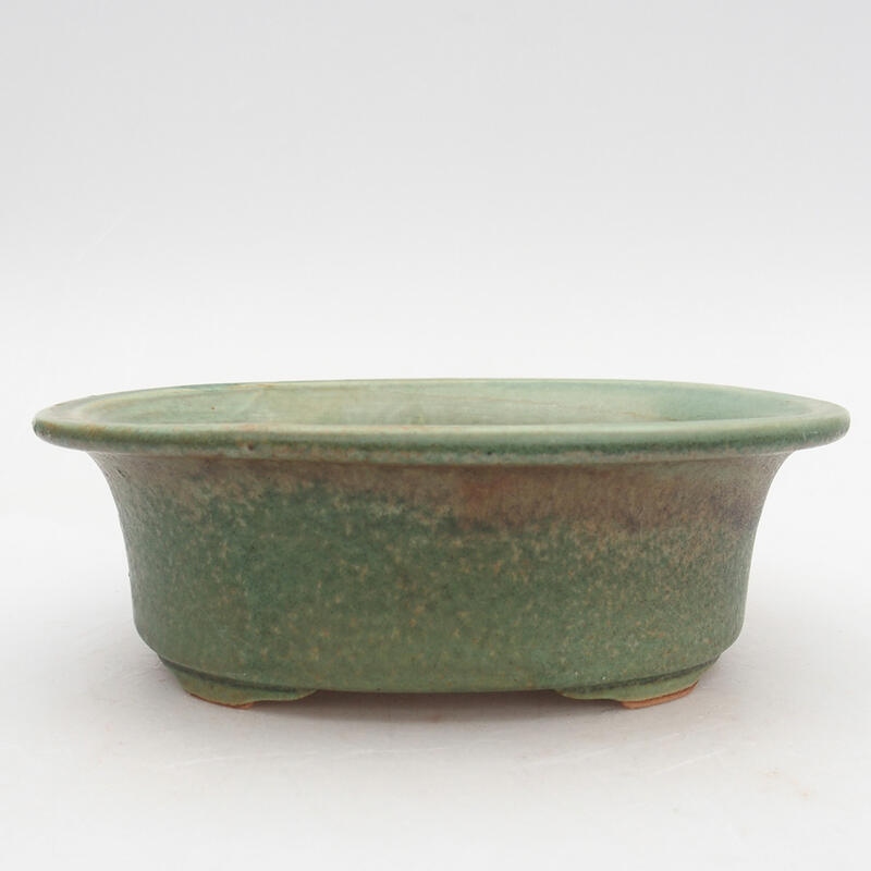 Ceramic bonsai bowl 19.5 x 15.5 x 6.5 cm, color green